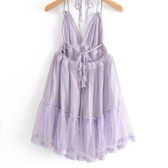 NWT Bohemian Lilac Halter Mini Dress - Picture 4 of 6